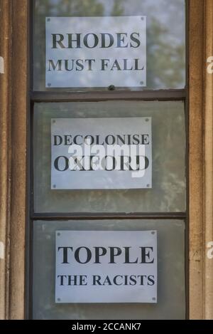 Black Lives Matter Protest, Oxford, Rhodes muss fallen Stockfoto