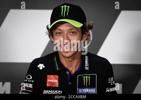 Spielberg, Österreich. August 2020. Pressekonferenz vor dem Motorrad Grand Prix der Steiermark der MotoGP auf dem Red Bull Ring von Spielberg. Österreich, 20. August 2020 Rueda de prensa previa al Gran Premio de Styria de MotoGP en el Red Bull Ring de Spielberg. Österreich 20 de agosto de 2020 VALENTINO ROSSI MotoGP.com/Cordon Pressequelle: CORDON PRESS/Alamy Live News Stockfoto