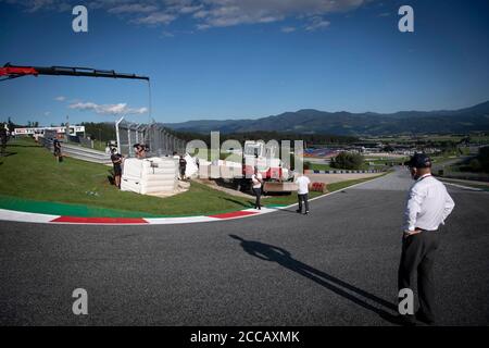 Spielberg, Österreich. August 2020. Pressekonferenz vor dem Motorrad Grand Prix der Steiermark der MotoGP auf dem Red Bull Ring von Spielberg. Österreich, 20. August 2020 Rueda de prensa previa al Gran Premio de Styria de MotoGP en el Red Bull Ring de Spielberg. Österreich 20 de agosto de 2020 Änderungen an Turn 3 MotoGP.com/Cordon Presse Credit: CORDON PRESS/Alamy Live News Stockfoto