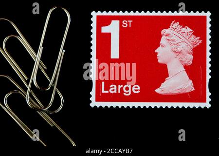 Großer Buchstabe 1. Klasse selbstklebende Stempel Stockfoto
