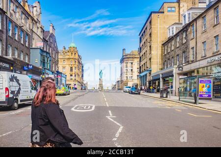 Edinburgh Schottland 6. aug 2020 Street view of Hanover Street Von der Princes Street in Edinburgh Stockfoto