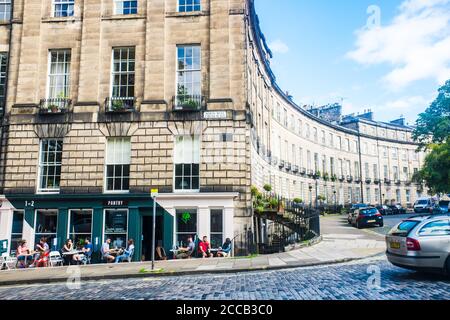 Edinburgh Schottland 6. August 2020 schönes Georgian House auf der Curved Stret Heriot Row in Edinburgh Stockfoto