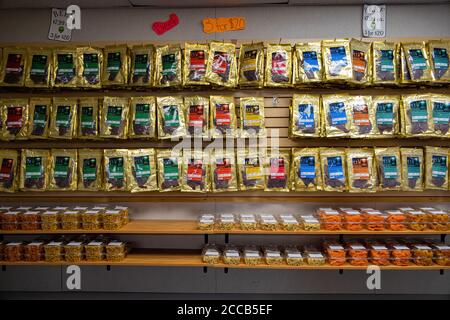 Nevada, 9. AUGUST 2020 - Innenansicht des E.T. Frischer Jerky-Laden Stockfoto