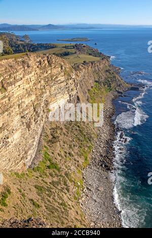 Skipping Ridge und die Fossil Cliffs auf Maria Island Stockfoto