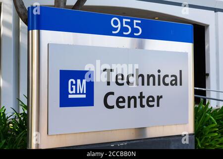 General Motors, GM, Logo am Campus des Silicon Valley Technical Center - Sunnyvale, CA, USA - 2020 Stockfoto