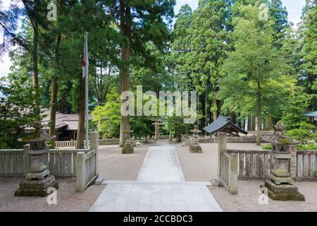 Gifu, Japan - Keta Wakamiya Schrein. Eine berühmte historische Stätte in Hida, Gifu, Japan. Stockfoto