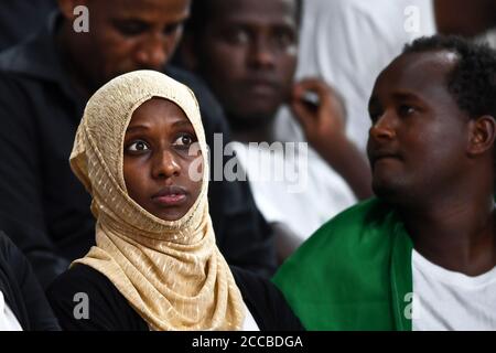 Afrikanische Fans. Khalifa International Stadium, Doha, Katar Stockfoto