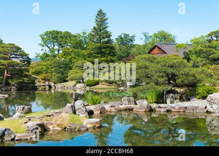 Katsura Imperial Villa (Katsura Rikyu) in Kyoto, Japan. Es ist eines der schönsten Beispiele japanischer Architektur und Gartengestaltung und wurde 1645 gegründet Stockfoto