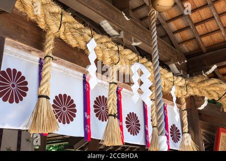 Kyoto, Japan - Saginomori-Schrein in Kyoto, Japan. Das Heiligtum wurde im 9. Jahrhundert gegründet. Stockfoto