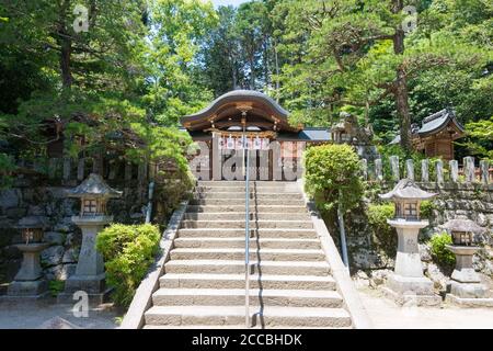 Kyoto, Japan - Saginomori-Schrein in Kyoto, Japan. Das Heiligtum wurde im 9. Jahrhundert gegründet. Stockfoto