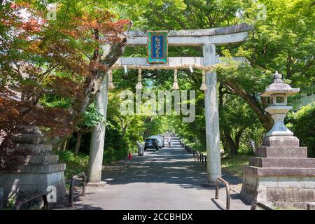 Kyoto, Japan - Saginomori-Schrein in Kyoto, Japan. Das Heiligtum wurde im 9. Jahrhundert gegründet. Stockfoto