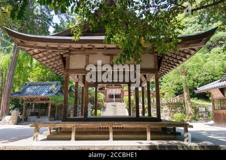 Kyoto, Japan - Saginomori-Schrein in Kyoto, Japan. Das Heiligtum wurde im 9. Jahrhundert gegründet. Stockfoto