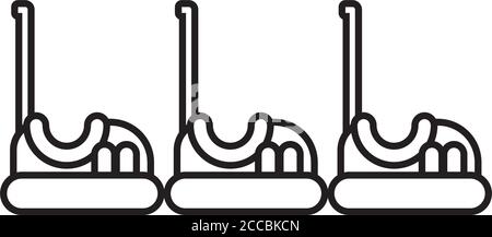 Stoßfänger Autos mechanische Fairground Attraktion Linie Stil Symbol Vektor Illustration Design Stock Vektor