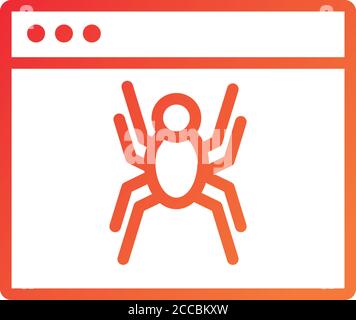 Webpage Vorlage mit Spider Gradient Stil Symbol Vektor Illustration Design Stock Vektor