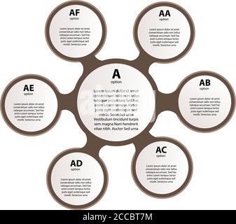 Infografik zum Vektorkreis. Vorlage für Diagramm, Diagramm, Präsentation und Diagramm. Geschäftskonzept mit sieben Optionen, Teilen, Schritten oder Prozessen. Abstra Stock Vektor