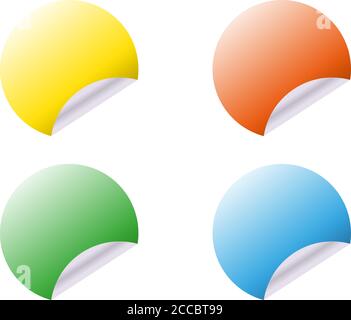 Vektor runde Aufkleber mit gewellter Kante isoliert auf weißem Hintergrund Stock Vektor