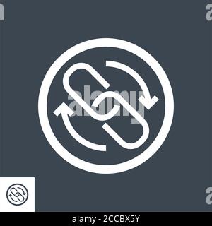 Backlinks Verwandte Vektor Glyph Symbol. Stock Vektor