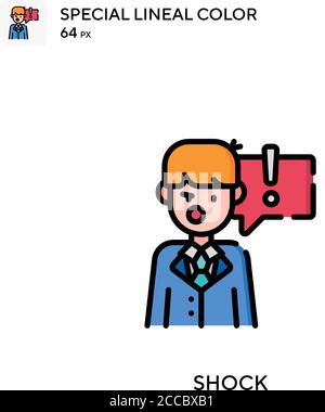 Symbol für spezielle lineare Farbe für Schock. Illustration Symbol Design Vorlage für Web mobile UI-Element. Perfekte Farbe modernes Piktogramm auf editierbare Kontur. Stock Vektor