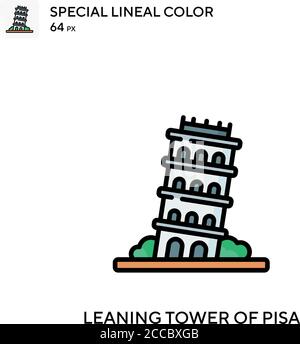 Schiefer Turm von pisa Besondere lineare Farbe Symbol. Illustration Symbol Design Vorlage für Web mobile UI-Element. Perfekte Farbe modernes Piktogramm auf bearbeiten Stock Vektor