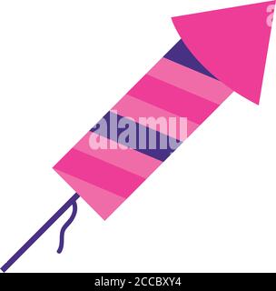 Rocket Feuerwerk flach Stil Symbol Vektor Illustration Design Stock Vektor