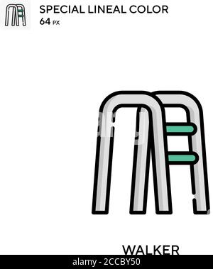 Walker Special lineales Farbsymbol. Illustration Symbol Design Vorlage für Web mobile UI-Element. Perfekte Farbe modernes Piktogramm auf editierbare Kontur. Stock Vektor