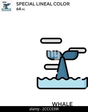 Whale Special lineales Farbsymbol. Illustration Symbol Design Vorlage für Web mobile UI-Element. Perfekte Farbe modernes Piktogramm auf editierbare Kontur. Stock Vektor