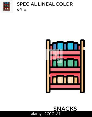 Snacks Besondere lineare Farbe Symbol. Illustration Symbol Design Vorlage für Web mobile UI-Element. Perfekte Farbe modernes Piktogramm auf editierbare Kontur. Stock Vektor