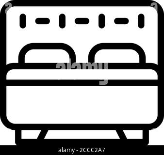 Doppelbett-Symbol, Umriss-Stil Stock Vektor