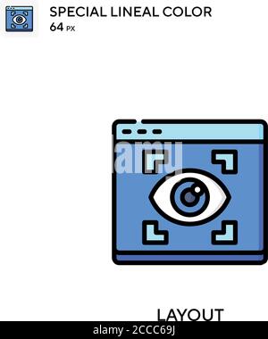 Layout spezielles lineales Farbsymbol. Illustration Symbol Design Vorlage für Web mobile UI-Element. Perfekte Farbe modernes Piktogramm auf editierbare Kontur. Stock Vektor