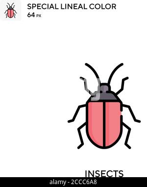 Insekten Spezielle lineare Farbe Symbol. Illustration Symbol Design Vorlage für Web mobile UI-Element. Perfekte Farbe modernes Piktogramm auf editierbare Kontur. Stock Vektor