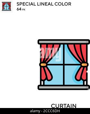 Vorhang spezielles lineales Farbsymbol. Illustration Symbol Design Vorlage für Web mobile UI-Element. Perfekte Farbe modernes Piktogramm auf editierbare Kontur. Stock Vektor