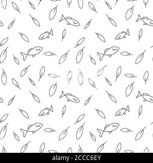 Kinder nahtlose Muster mit niedlichen handgezeichneten Bienen und Blätter. Vektor-Hintergrund für Ihren Stoff, Textil-Design, Geschenkpapier oder Tapete Stock Vektor