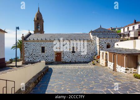 Ansicht der Kirche der Bevölkerung von San Andres Teixido, Galicien, Spanien Stockfoto