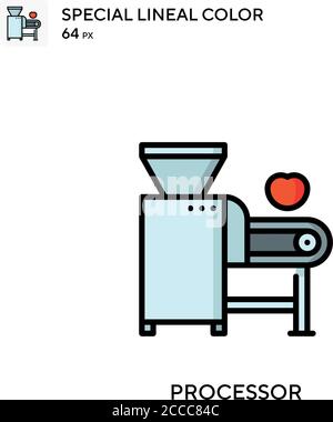 Prozessor spezielles lineales Farbsymbol. Illustration Symbol Design Vorlage für Web mobile UI-Element. Perfekte Farbe modernes Piktogramm auf editierbare Kontur. Stock Vektor