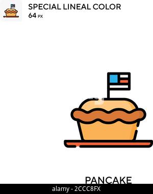 Pancake Special lineales Farbsymbol. Illustration Symbol Design Vorlage für Web mobile UI-Element. Perfekte Farbe modernes Piktogramm auf editierbare Kontur. Stock Vektor