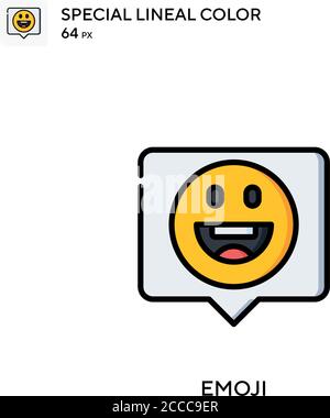 Emoji spezielles lineales Farbsymbol. Illustration Symbol Design Vorlage für Web mobile UI-Element. Perfekte Farbe modernes Piktogramm auf editierbare Kontur. Stock Vektor