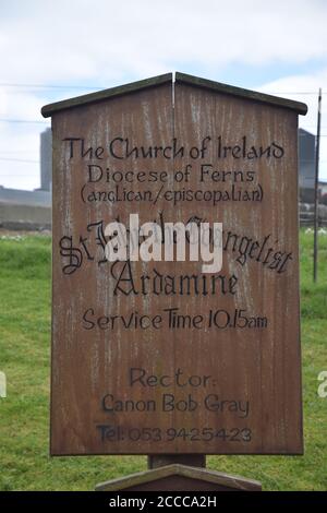 Kirche von Irland, St. John the Evangelist, Ardamine, irland, Friedhof Stockfoto