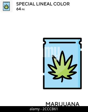 Marihuana Spezielle lineare Farbe Symbol. Illustration Symbol Design Vorlage für Web mobile UI-Element. Perfekte Farbe modernes Piktogramm auf editierbare Kontur. Stock Vektor