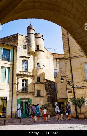 Frankreich. Gard (30) Uzes. Mittelalterliches Gebäude in der Altstadt Stockfoto