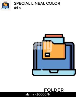 Symbol für die spezielle Linienfarbe des Ordners. Illustration Symbol Design Vorlage für Web mobile UI-Element. Perfekte Farbe modernes Piktogramm auf editierbare Kontur. Stock Vektor