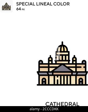 Kathedrale Spezielle lineare Farbe Symbol. Illustration Symbol Design Vorlage für Web mobile UI-Element. Perfekte Farbe modernes Piktogramm auf editierbare Kontur. Stock Vektor