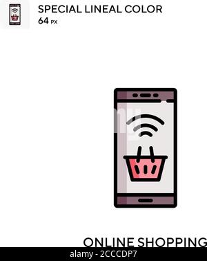 Online-Shopping Spezielle Linienfarbe Symbol. Illustration Symbol Design Vorlage für Web mobile UI-Element. Perfekte Farbe modernes Piktogramm auf bearbeitbaren s Stock Vektor