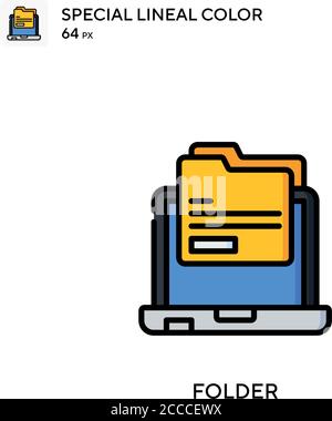 Symbol für die spezielle Linienfarbe des Ordners. Illustration Symbol Design Vorlage für Web mobile UI-Element. Perfekte Farbe modernes Piktogramm auf editierbare Kontur. Stock Vektor