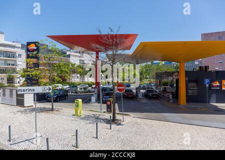 Repsol Tankstelle, Lissabon Stockfoto