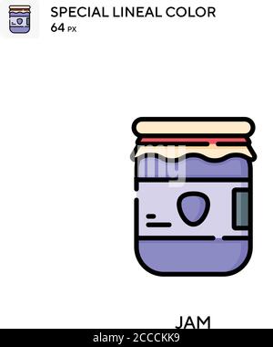 Jam spezielles lineales Farbsymbol. Illustration Symbol Design Vorlage für Web mobile UI-Element. Perfekte Farbe modernes Piktogramm auf editierbare Kontur. Stock Vektor