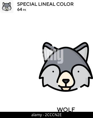 Wolf spezielles lineales Farbsymbol. Illustration Symbol Design Vorlage für Web mobile UI-Element. Perfekte Farbe modernes Piktogramm auf editierbare Kontur. Stock Vektor