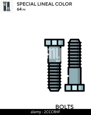 Bolzen spezielles lineales Farbsymbol. Illustration Symbol Design Vorlage für Web mobile UI-Element. Perfekte Farbe modernes Piktogramm auf editierbare Kontur. Stock Vektor