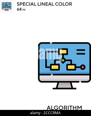 Algorithmus spezielles lineales Farbsymbol. Illustration Symbol Design Vorlage für Web mobile UI-Element. Perfekte Farbe modernes Piktogramm auf editierbare Kontur. Stock Vektor