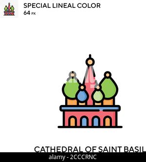 Kathedrale von saint Basilikum Besondere lineare Farbe Ikone. Illustration Symbol Design Vorlage für Web mobile UI-Element. Perfekte Farbe modernes Piktogramm auf e Stock Vektor