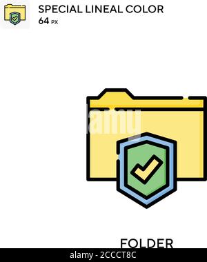 Symbol für die spezielle Linienfarbe des Ordners. Illustration Symbol Design Vorlage für Web mobile UI-Element. Perfekte Farbe modernes Piktogramm auf editierbare Kontur. Stock Vektor